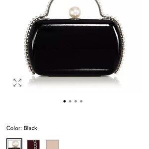 Aqua Black Clutch with Pearl Detail